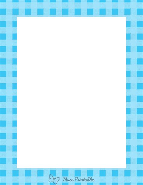 Printable Blue Buffalo Plaid Page Border