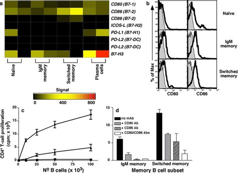 Memory, but not naive, B cells constitutively express CD80 and CD86... | Download Scientific Diagram