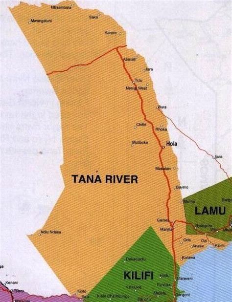 Map of Tana River County | River life, Tana, Map