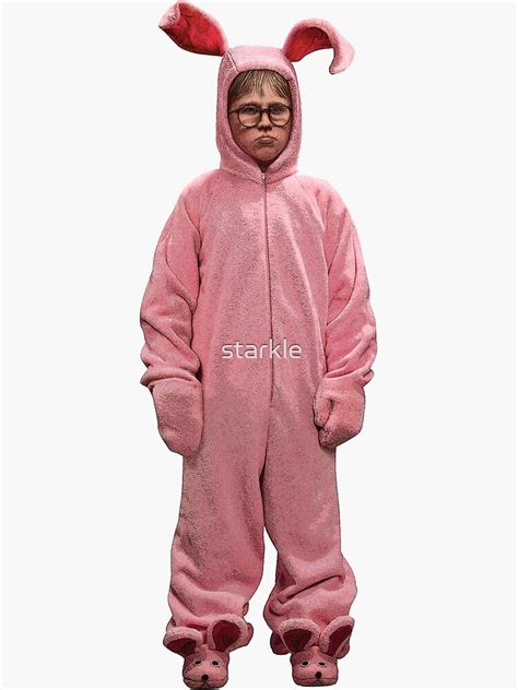 "Ralphie The Christmas Story Movie Pink Easter Bunny PJs" Sticker for ...