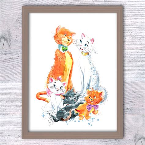 Aristocats Print Wall Decor the Aristocats Poster Nursery Art Playroom ...