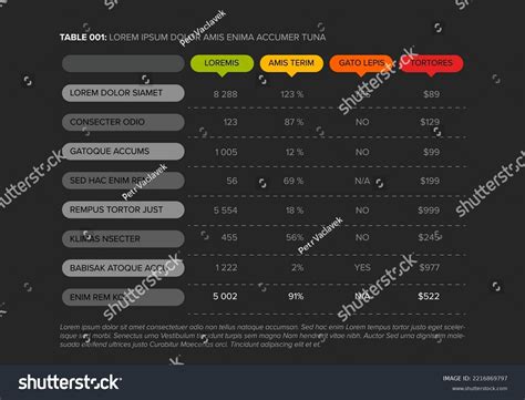 190 Tabular Information Infographic Images, Stock Photos & Vectors ...