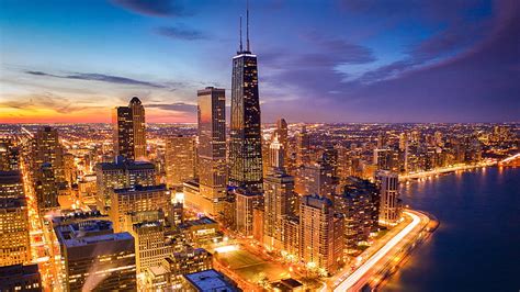 Chicago, architecture, urban, skyscrapers, chicago, sunset, HD ...