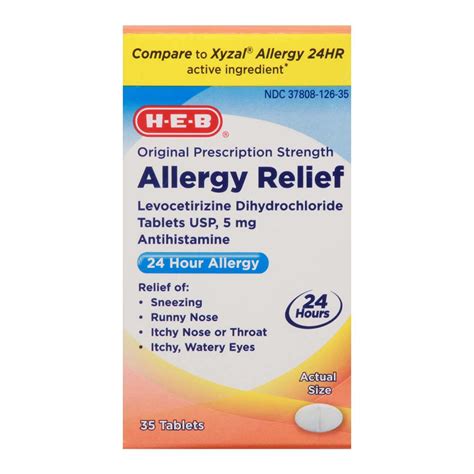 H-E-B Allergy Relief Antihistamine 5 mg Tablets - Shop Sinus & Allergy ...