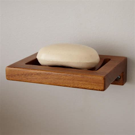 Teak Wall-Mount Soap Dish - Soap Dishes and Dispensers - Bathroom ...