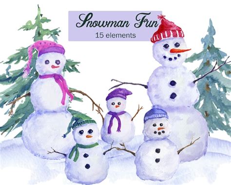 Clipart Snowman Family