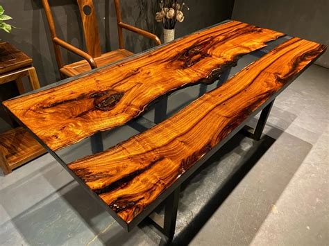 Luxury Live Edge Dining Table Epoxy Epoxy Coffee Table Resin Dining ...