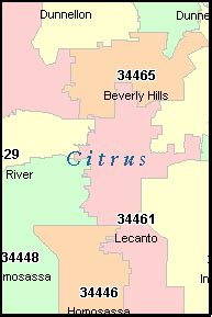 CITRUS County, Florida Digital ZIP Code Map