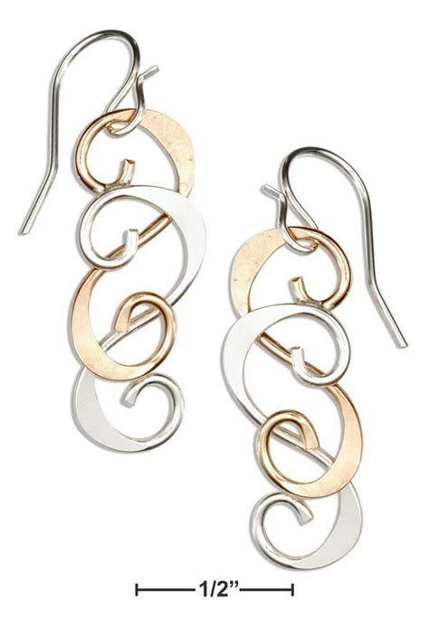 Sterling Silver And 12 Karat Gold Filled Double Scroll Earrings | Earrings, Large jewelry ...