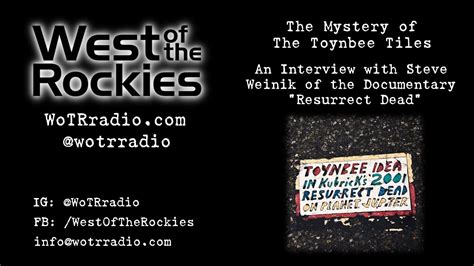 The Mystery of The Toynbee Tiles: An Interview with Steve Weinik of the Documentary "Resurrect ...