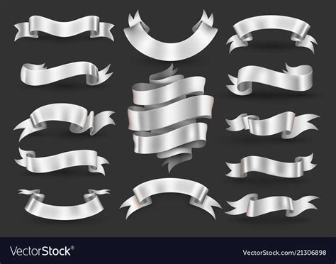 White ribbon banner Royalty Free Vector Image - VectorStock