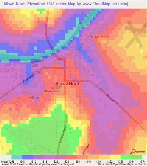 Elevation of Aliwal North,South Africa Elevation Map, Topography, Contour