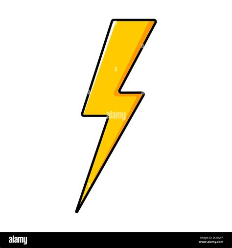 Cartoon yellow lightning. Vector illustration Stock Vector Image & Art ...