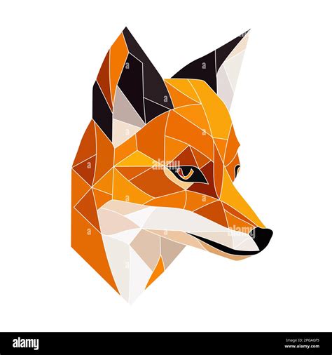 Fox logo design. Abstract colorful polygon fox head. Calm fox face ...