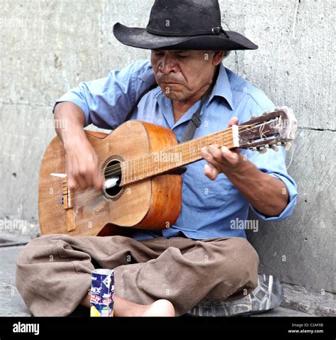 Mexican Man Playing Guitar The Zocalo Oaxaca City Mexico Stock Photo - Alamy