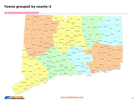 Connecticut Town Map - Editable PowerPoint Maps