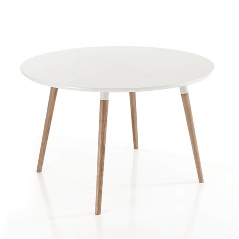 Extendable wooden table, matt white top Ian