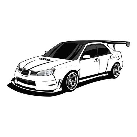 Premium Vector | Race car black and white flat vector design