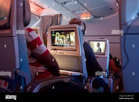 Inflight entertainment on Air India Stock Photo - Alamy