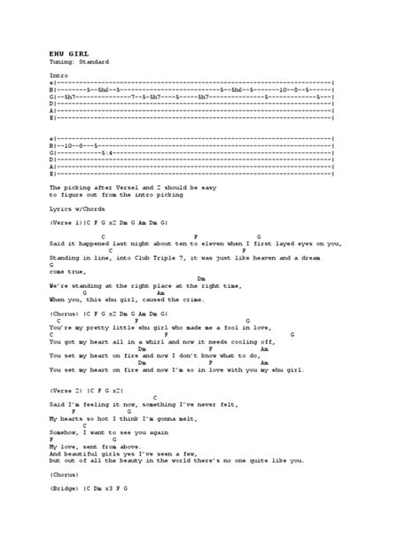 Ehu Girl | PDF | Song Structure | Songs