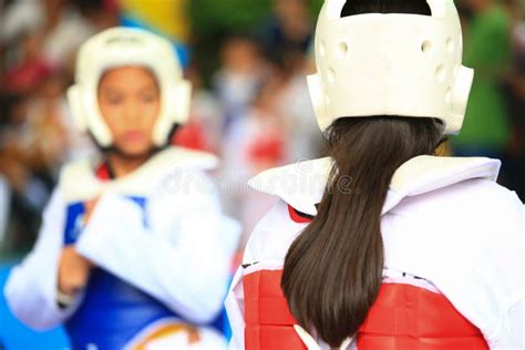 Kids Fighting on Stage during Taekwondo Contest Stock Photo - Image of training, exercise: 45741706