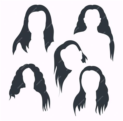 Premium Vector | Girl hair silhouette or black silhouette