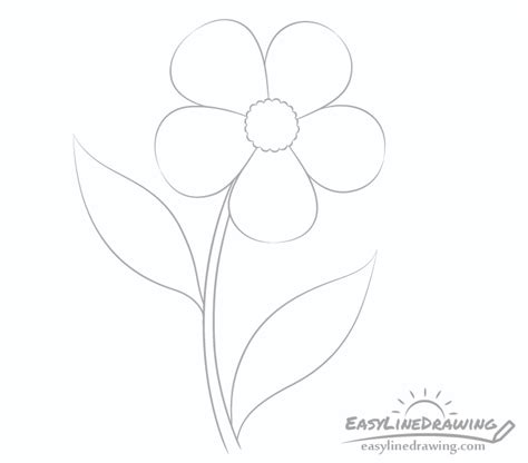 How To Draw A Simple Flower Step By With Pencil | Best Flower Site