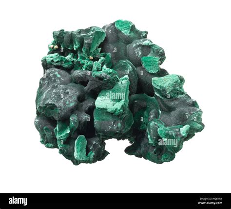 Raw, uncut malachite (cu2co3(oh)2) isolated on white background Stock Photo - Alamy