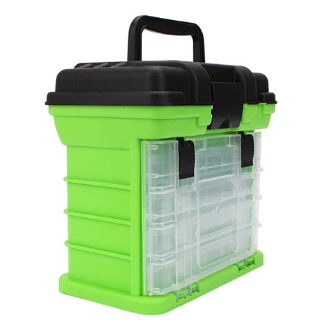 Fishing Tackle Box with 4 Fishing Boxes Waterproof Fishing Tackle Storage Trays with Secure ...