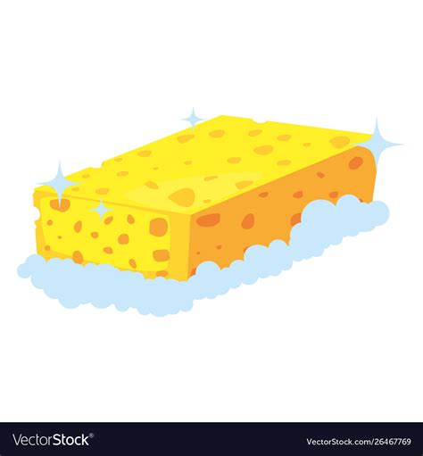 Sponge bubbles cleaning supply on white background