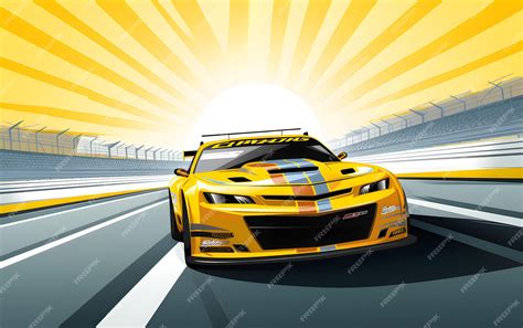 Premium AI Image | Colorful Illustration nascar race car sports background