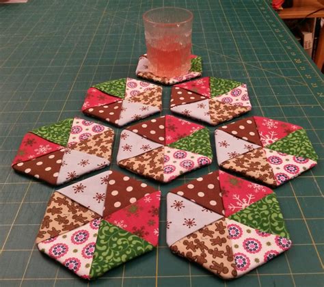 Quilt in a not-Shell: Folded Hexagon Coasters