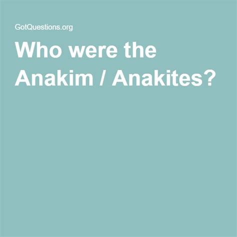 Who were the Anakim / Anakites? | Bible study, Bible, Nephilim