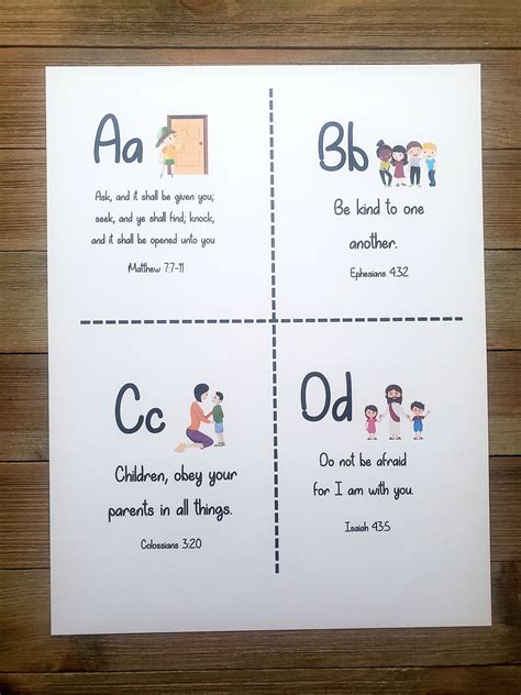 ABC Bible Scripture Cards, Alphabet Scripture Cards, Preschool ...