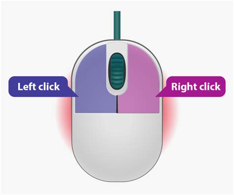 A Computer Mouse Showing Left And Right Buttons - Mouse Left And Right Click, HD Png Download ...