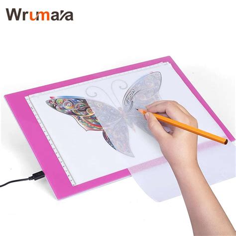 Wrumava Portable A4 LED Light Box Tracer USB Power Cable Dimmable ...