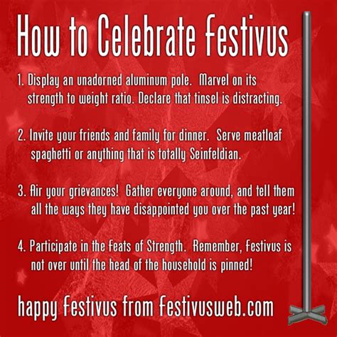 #Festivus, #seinfeld, how to celebrate, rules | Happy festivus ...