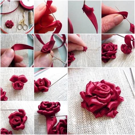 DIY Ribbon Roses That Look Delicate and Pretty