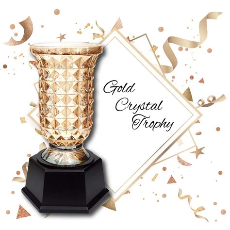 Amber Gold Crystal Glass Award Trophy/Glass Award Trophy/Trofi/Piala ...