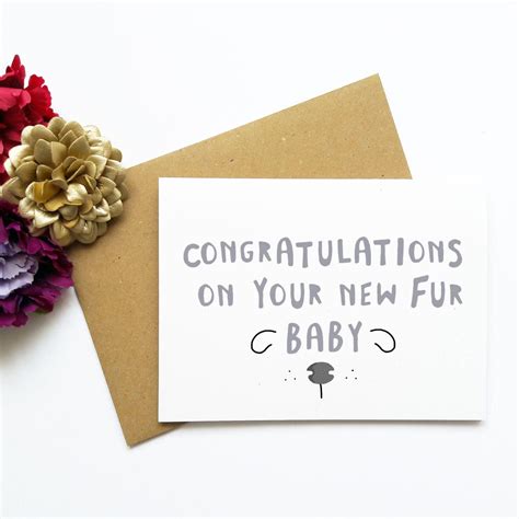 New Pet Dog Card Congratulations on Your New Fur Baby - Etsy