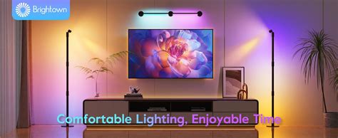 Brightown Color Changing Floor Lamp, LED Corner Lamp with Spotlight, Smart Modern Standing Lamp ...