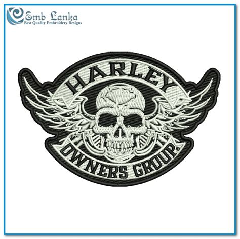 Harley Owners Group Logo Embroidery Design - Emblanka