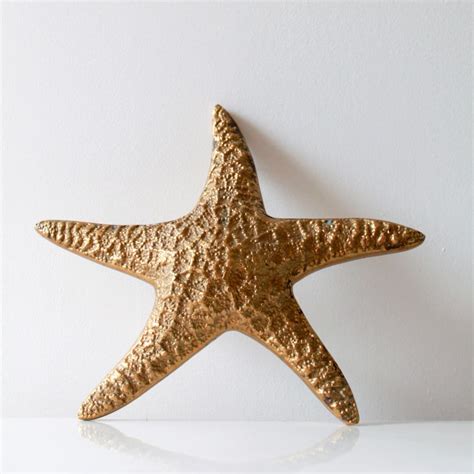 Vintage Golden Brass Starfish Wall Decor Brass Star