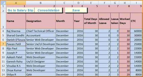 8+ salary payroll format | Simple Salary Slip | Excel templates ...