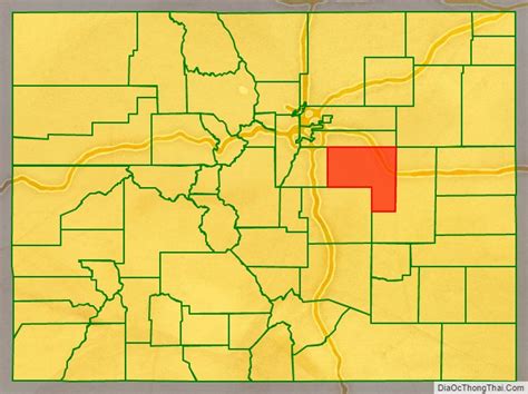 Map of Elbert County, Colorado