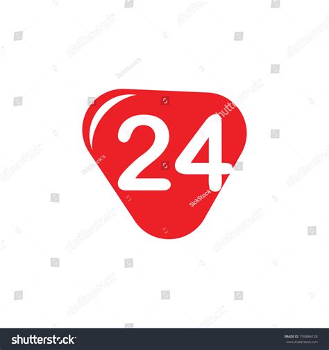 Red Color Number 24 Design Logo Stock Vector (Royalty Free) 759884128