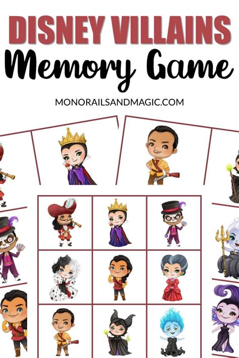 Disney Villains Memory Game - Monorails and Magic