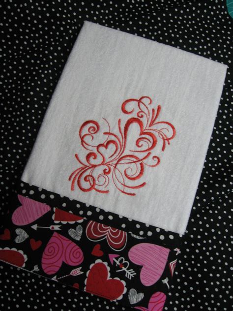 Handmade embroidered "Valentines Day" Hand Towel by OJustSayIt on Etsy | Handmade, Hand towels ...