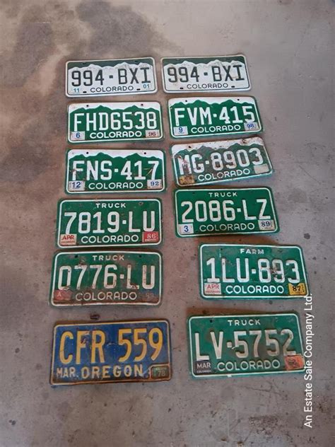 Newer Colorado License plates with annual stickers and one Oregon plate ...