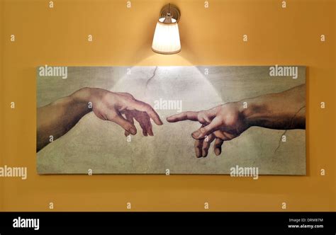 The Creation of Adam painting at wall Stock Photo - Alamy